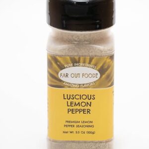 Luscious Lemon Pepper Shaker 4.4 oz Far Out Foodz