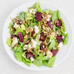 Beet, Goat Cheese Salad – Stop Think Chew