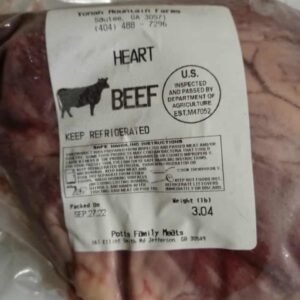 Beef- Heart, grass fed, grass finished, no antibiotics, 3.04 lbs.